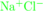 \[\chemfig [green] [scale=0.7] {Na^+Cl^{-}}\]